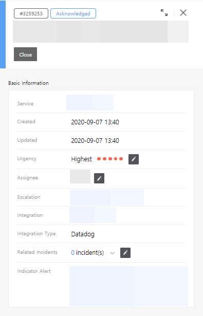 Incident acknowledged status